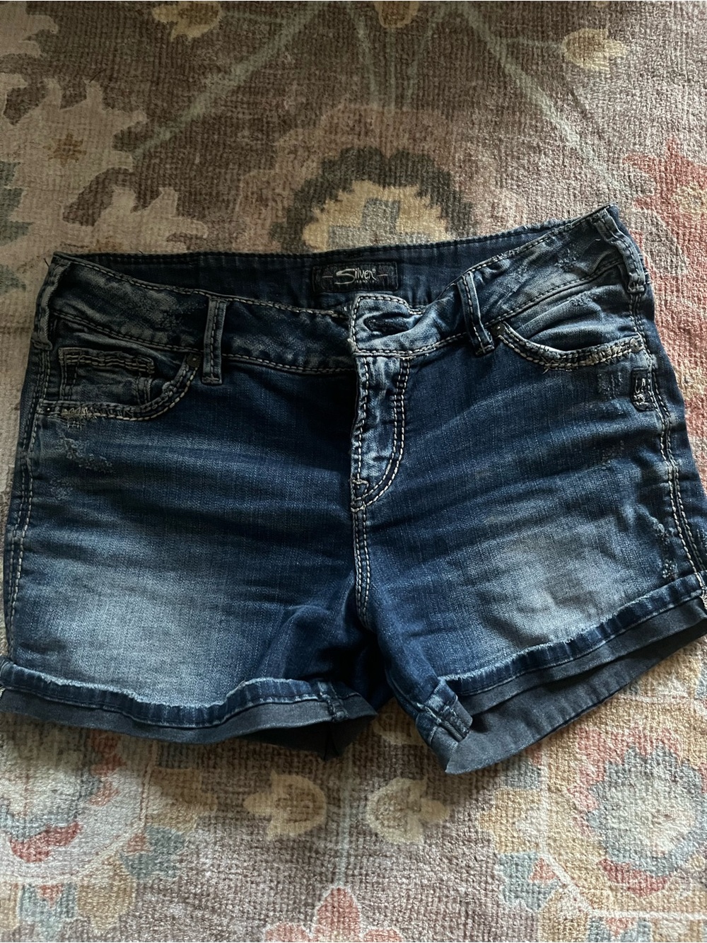 Silver Jeans Blue Washed Denim Shorts